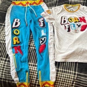 Born Fly sweat outfit size small